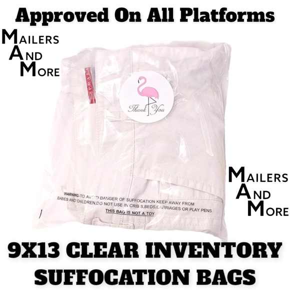 Mailers And More Other - 100 Pack of 9X13 Clear Inventory Suffocation Bags